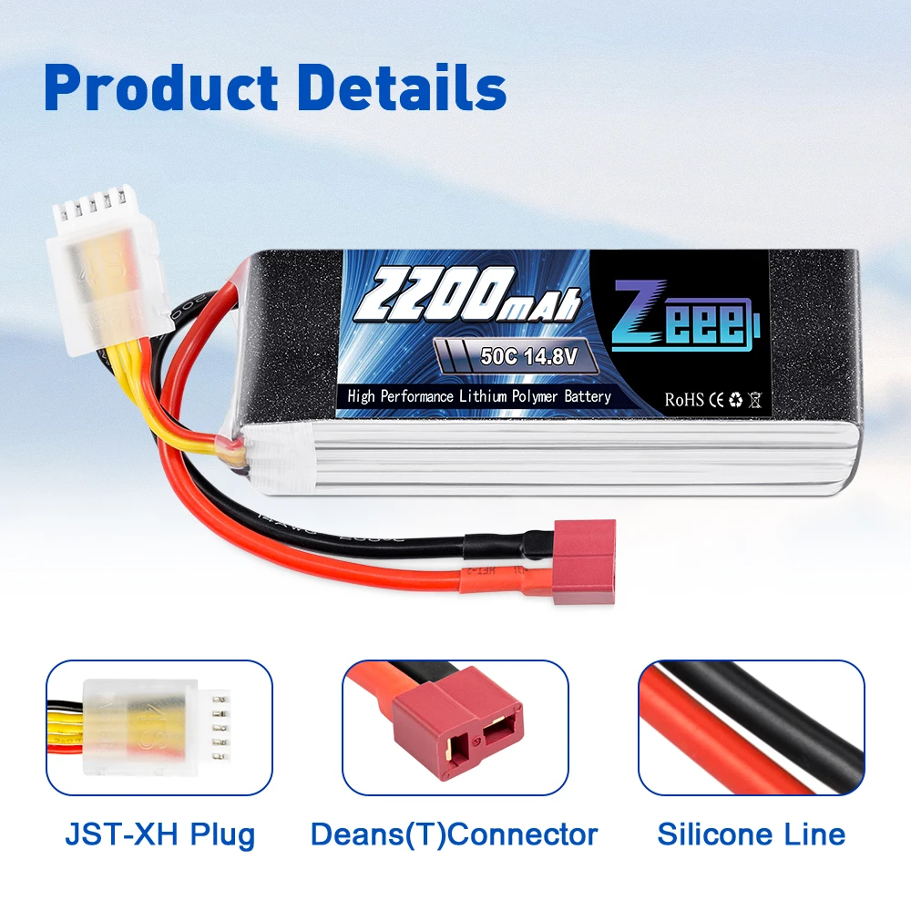 аккумулятор zeee 4s lipo 148 в 2200 мач 50c с раз