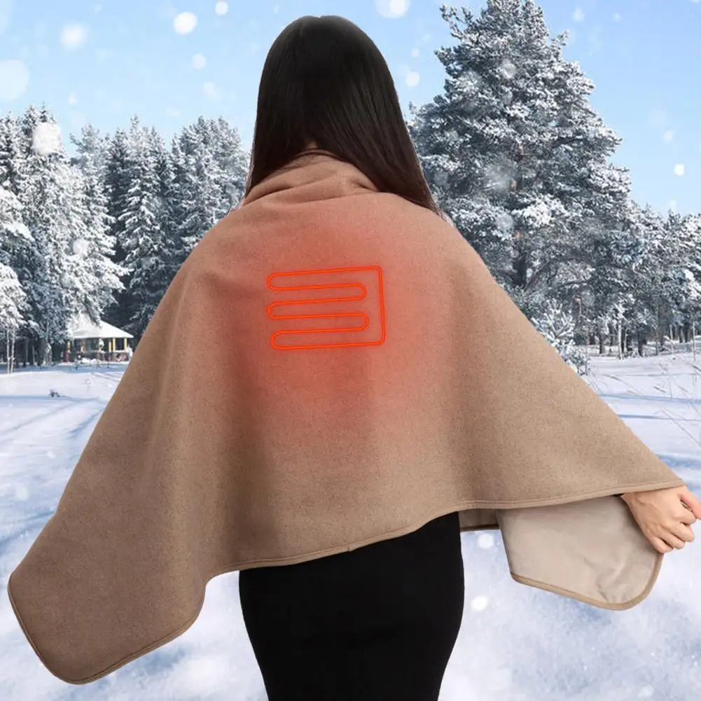 

Usb Heated Warm Shawl Electric Heating Plush Throw Blanket Heated Cape Heating Lap Blanket Coral Flannel Heated Blanket 5V/2A