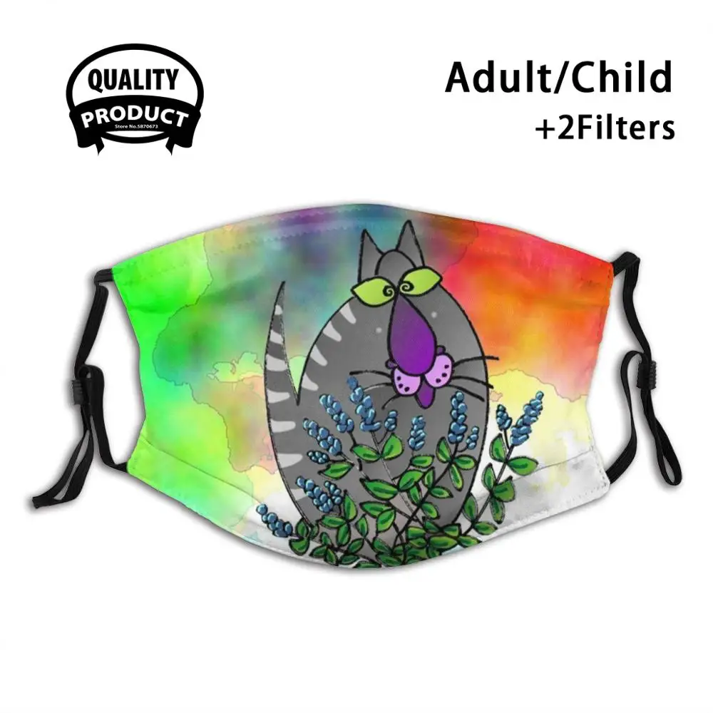 

Catnip Anti Dust Face Mask Washable Filter ReusableCat Cats Nosey Humor Cartoon Comic Fun Funny Catnip High Happy