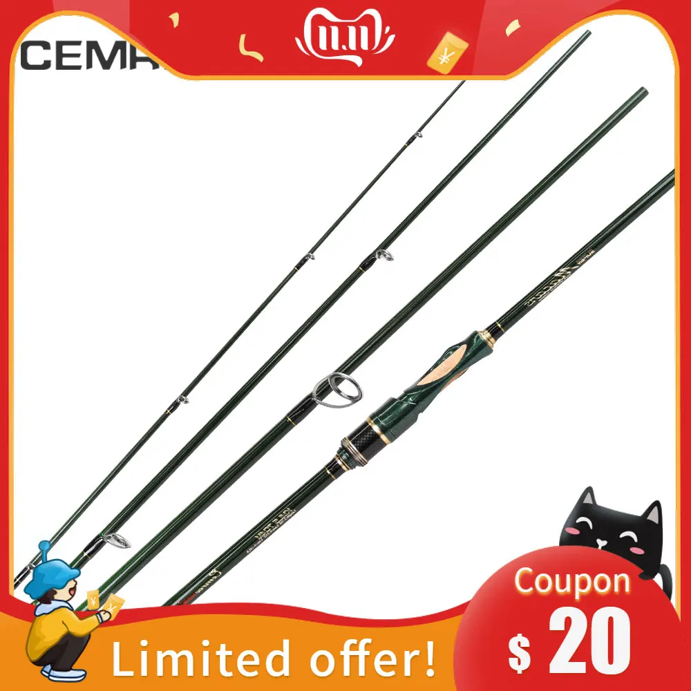 CEMREO Carbon medium action 1 8 м 2 М 4 3 секции портативная спиннинговая удочка|Удочки| |