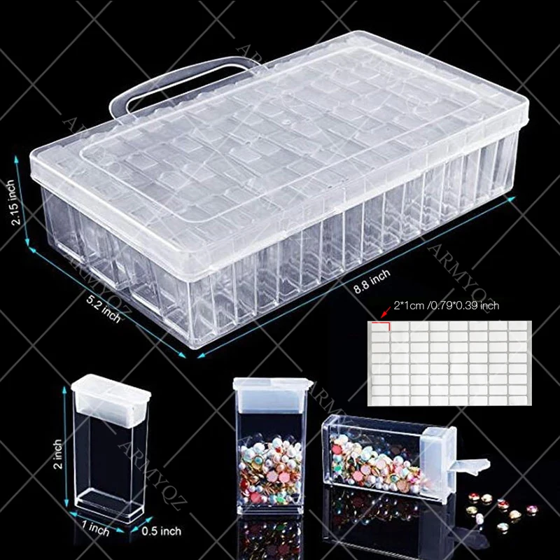 

28/56/64pcs Diamond Painting Tools Accessories Beads Container Rhinestone Diamond Embroidery Stone Storage Convenience Box