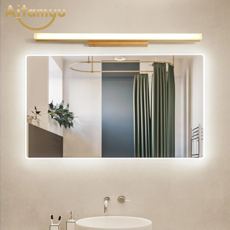 

Modern LED Wall Lamp For Bedroom Mirror Lights Wooden Wall Sconce Wood Luminaira Bedside Lights Wall Mount Bathroom Light