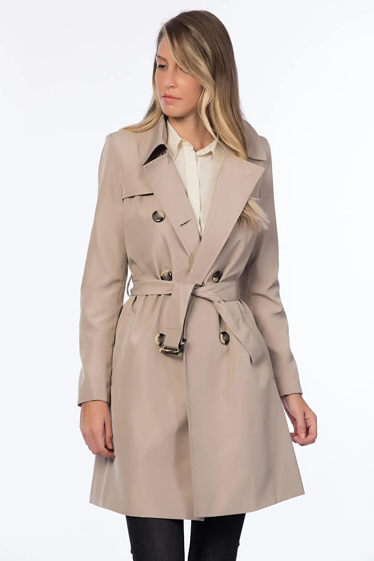 Dewberry женский Бежевый Тренч Coat 1160001Z6354.|Женские плащи и тренчи| |