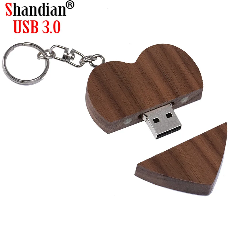 USB флеш накопитель SHANDIAN деревянный в форме сердца 32 8 Гб|memory stick|usb 3.0 8gbleather usb |