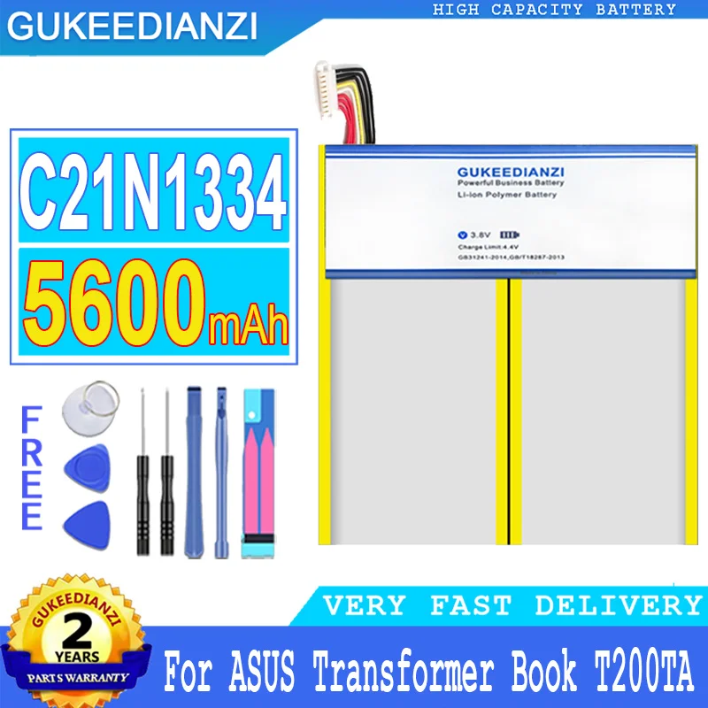 

Аккумулятор GUKEEDIANZI C21N1334 на 5600 мАч для планшетного ПК ASUS Transformer Book T200TA T200T T200 1A 1K 200TA-C1-BL, 7,6 В, 38 Вт/ч