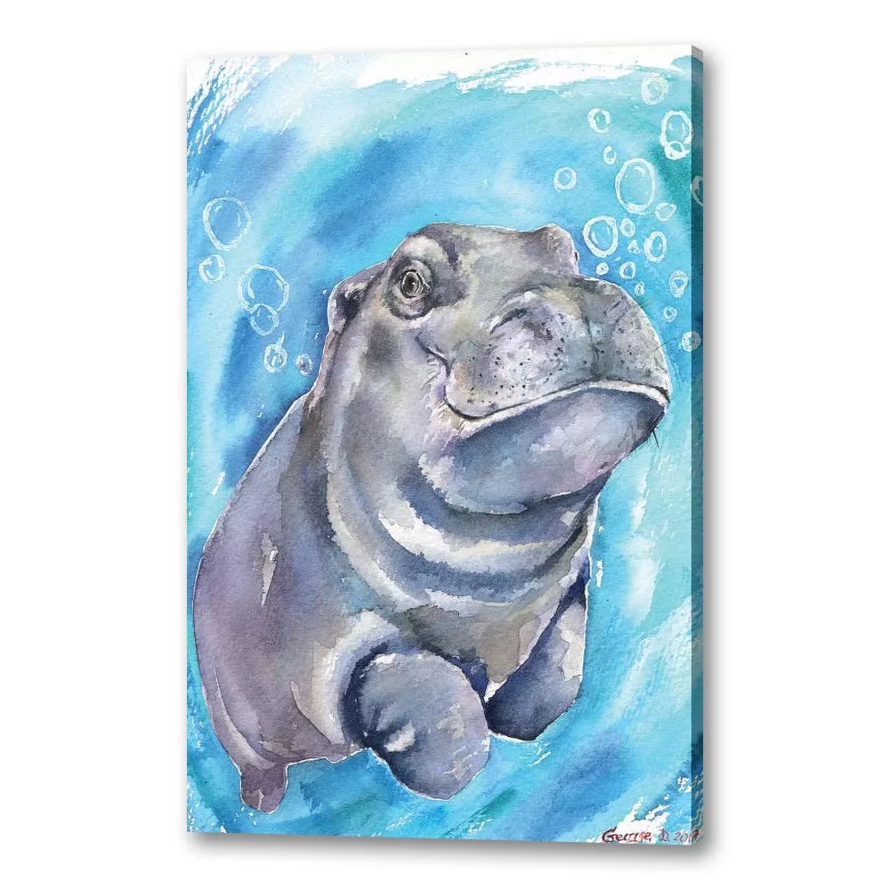

Hippo Baby Horse Picture Home Decor Nordic Canvas Painting Wall Art Posters and Print
