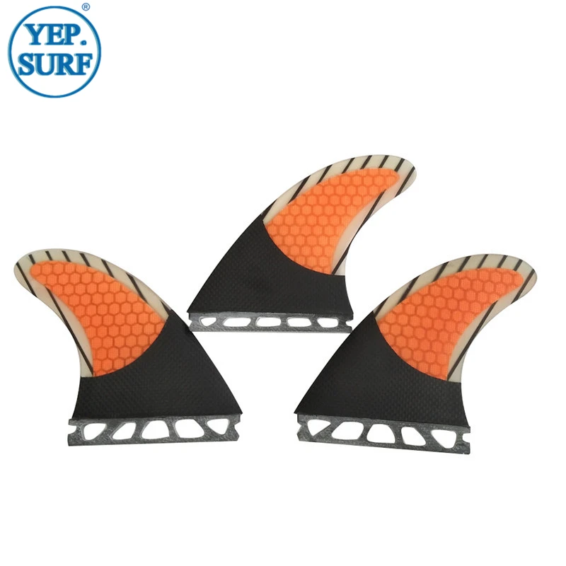 Surfboard Single Tabs M Fin Fiberglass Honeycomb Fins Carbon Fiber Orange/Green | Спорт и развлечения