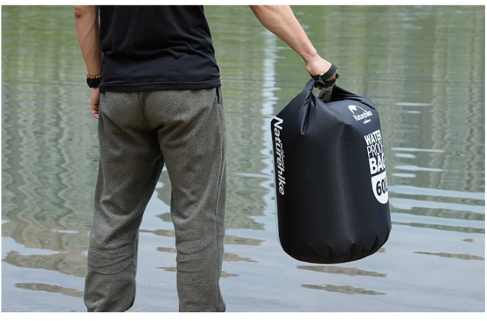 NatureHike Превосходное качество 60L Сверхлегкий Рафтинг сухой Спорт Водонепроницаемый Путешествия дрейфующих сумка NH15S005-D