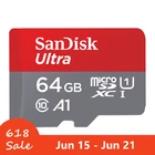 Карта памяти MicroSD Sandisk A1, 100, МБс., 16 ГБ, 32 ГБ, 64 ГБ, 128 ГБ, UHS-1, TF-карта, флеш-накопитель для смартфона