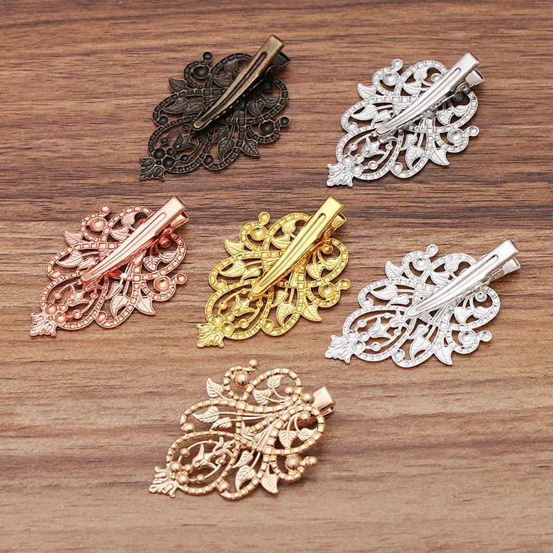 48*35 мм Ретро филигранные Цветочные заколки-невидимки металлический зажим