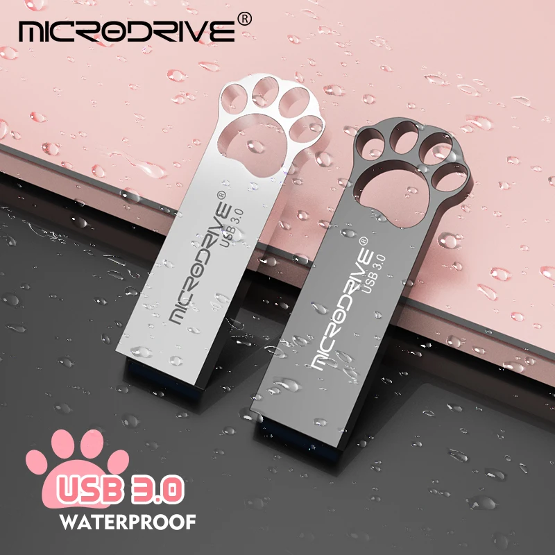 

Cat's paw USB Flash Drive 32GB Pen Drive 8GB 16GB 64GB 128GB 256GB Pendrive Waterproof USB 3.0 Memory Stick Flash Drive KeyChain