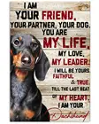 Плакат такса, Я ваш друг, партнер, ваша собака, Ты моя жизнь, лидер Doxie, настенное искусство, картина на стену, фотобумага