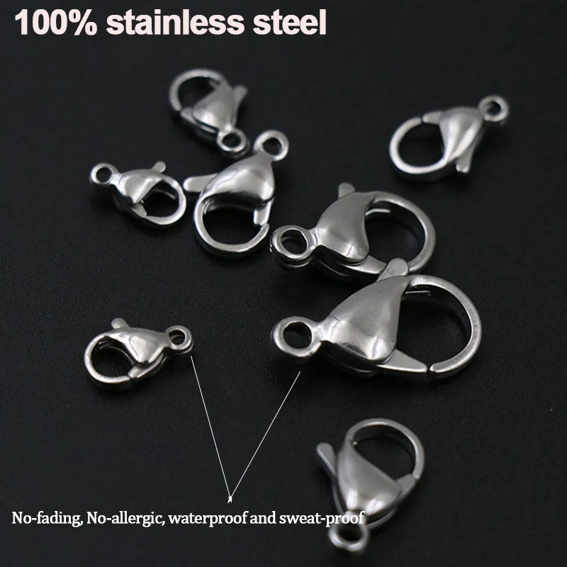 

Gold /Steel Stainless Steel Lobster Buckle Chain Metal Crafts Connect Buckle Wholesale 50PCS