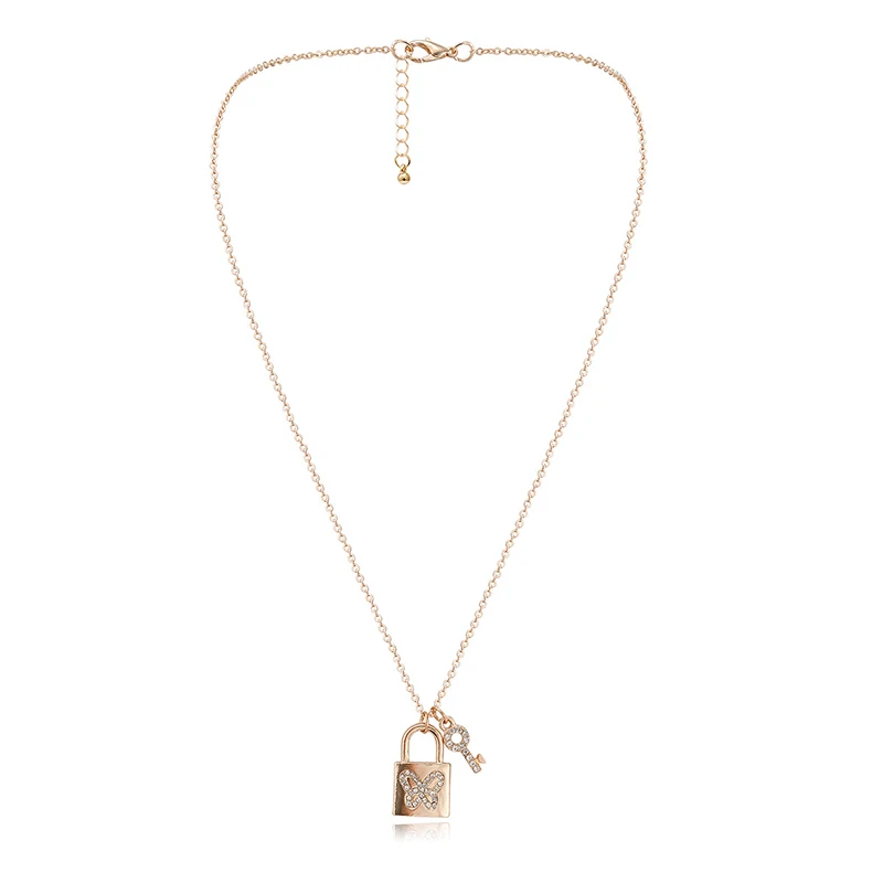 Ретро тотемный крест кулон бабочка ключ чокер-ожерелье в стиле панк висячая