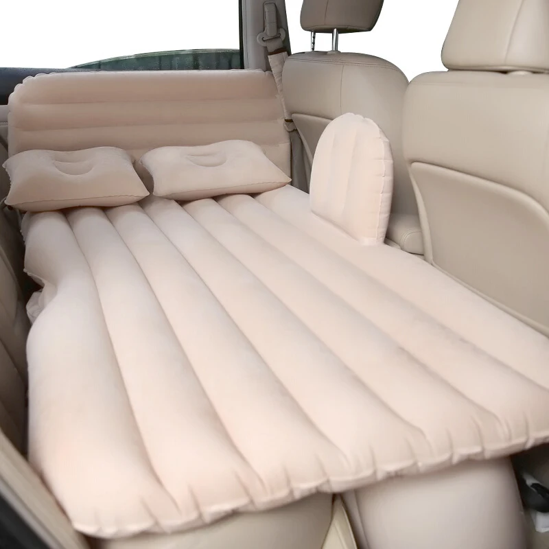 Надувной воздушный матрас для автомобиля с насосом на заднем сиденье