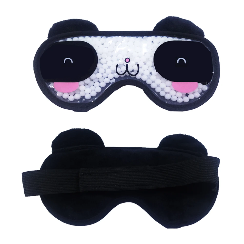 Охлаждающая маска для сна пышных глаз мягкая холодных с гелевой бусиной милая