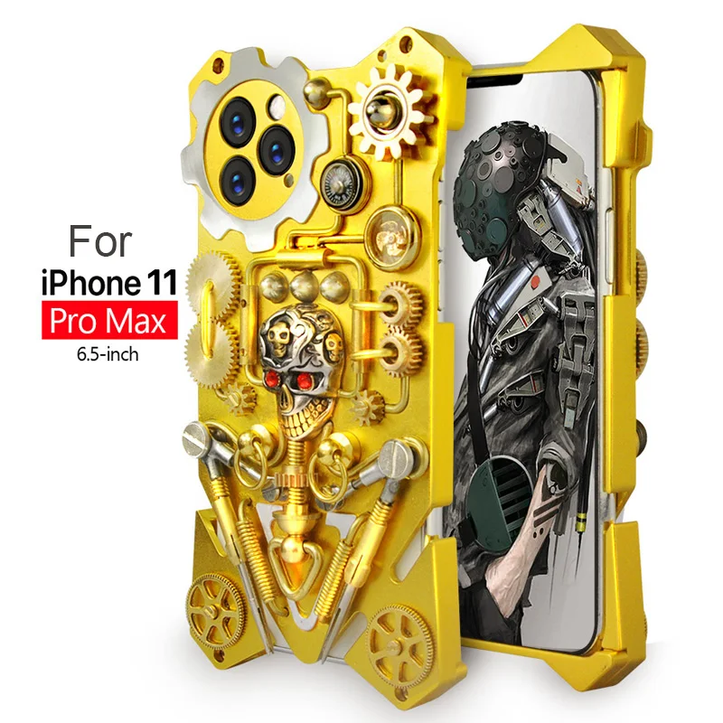 Металлический бронированный Чехол DIY Gear для iPhone 11 Роскошный чехол в стиле