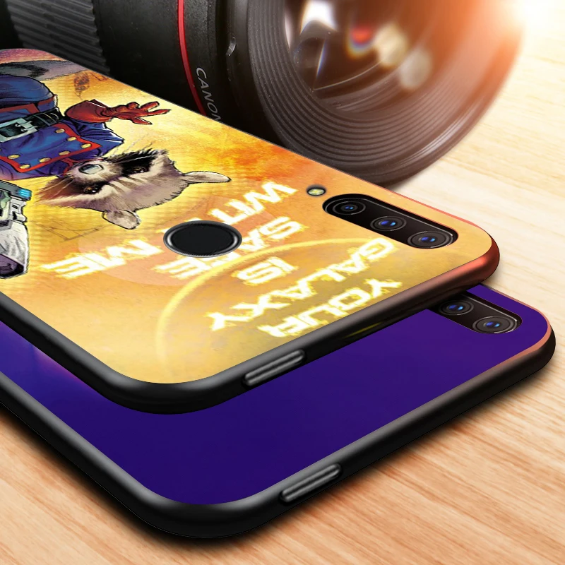 

Rocket Racoon Marvel cute for Huawei Honor 30 20 10 9S 9A 9C 9X 8X MAX 10 9 Lite 8A 7C 7A Pro Silicone Black Phone Case