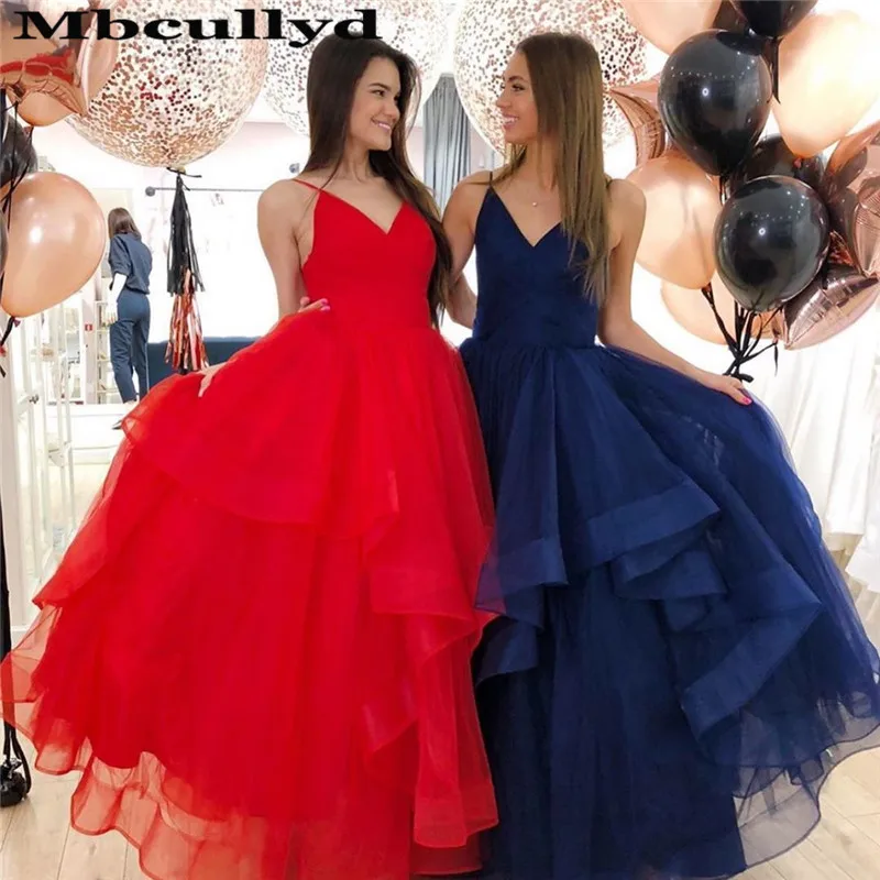 Mbcullyd пышные тюлевые платья для выпускного вечера Длинные 2020 гофрированные
