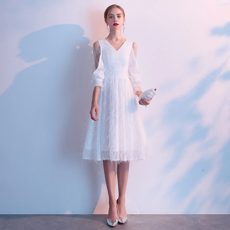AE630 Robe de Soiree Courte розовое винтажное кружевное вечернее платье с v-образным вырезом Вечерние платья Vestido de Festa
