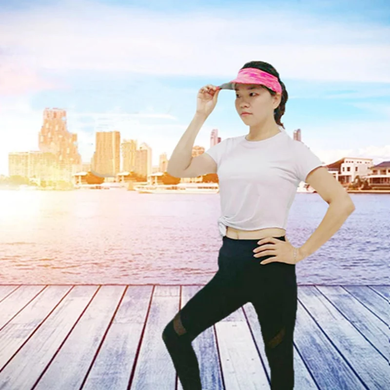 

Summer Sports Sun Cap Men Women Adjustable Polyester Visor UV Protection Top Empty Sunscreen Hat for Tennis Golf Running Sport