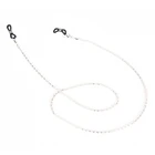 Элегантные очки с цепочкой и шнуром на шею из серебристого стекла розового и золотого цветов, очки с цепочкой, солнцезащитные очки, очки с бисером, очки с цепочкой 62 см