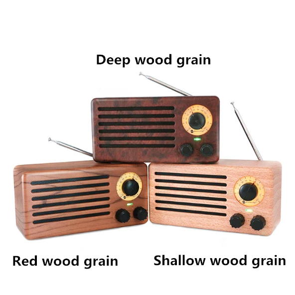 Беспроводной Bluetooth-динамик в стиле ретро с FM-радио деревянная звуковая панель