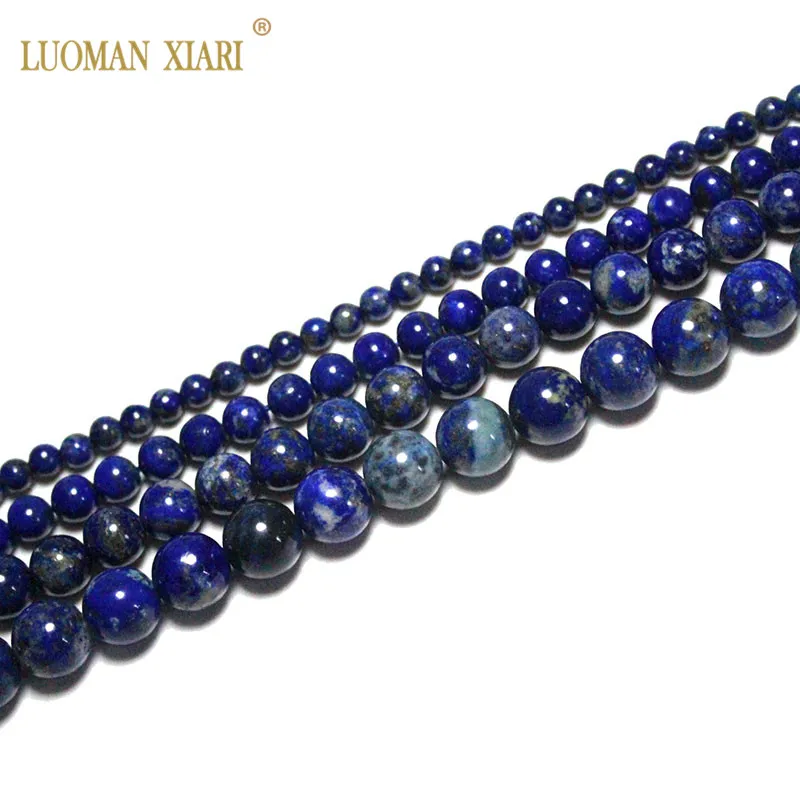 Изысканные 100% натуральный Топ Lapis lazuli цвет из круглого натурального камня бисер