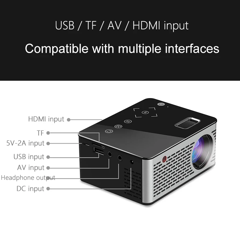 Микро HD кинотеатр Портативный Мини проектор HDMI светодиодный USB видео домашний