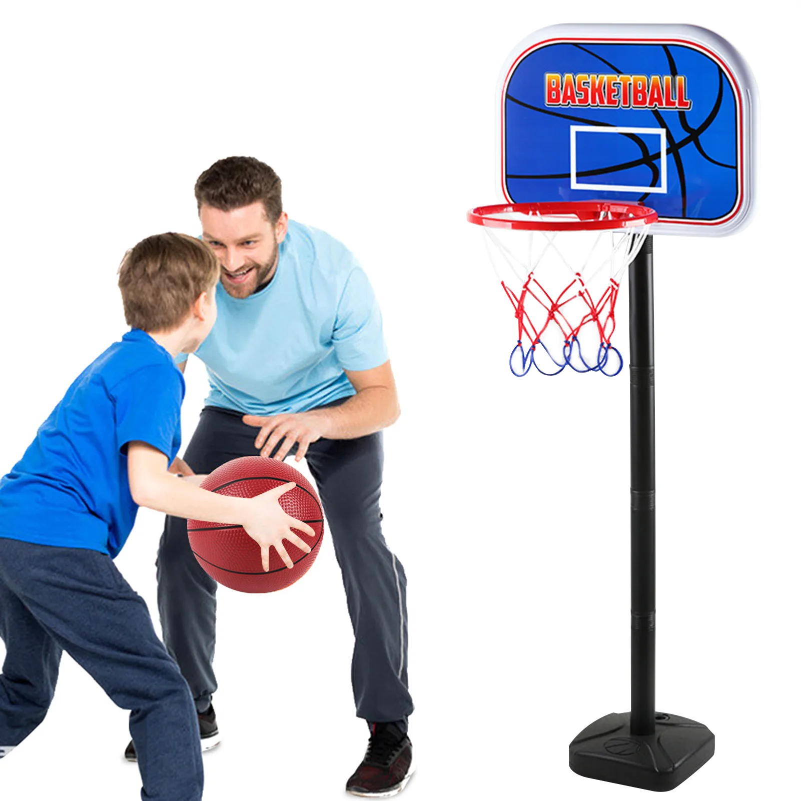 

115X30cm Basketball Stands Height Adjustable Kids Basketball Goal Hoop Toy Set Basketball for Boys Training Practice Accessories