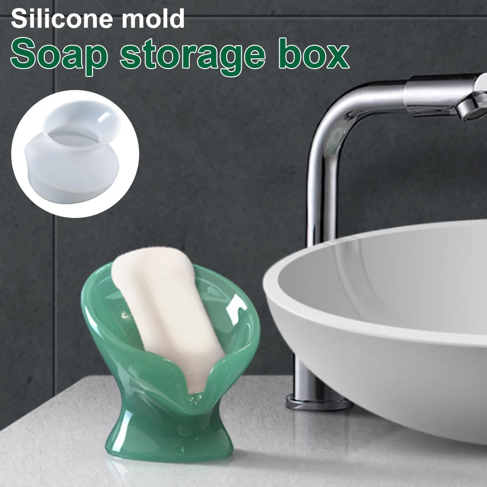 

Handmade Soap Holder Leaf Shape Soap Box Silicone Mold DIY Epoxy Drainage Design Practical Bathroom Decoration 2021 New