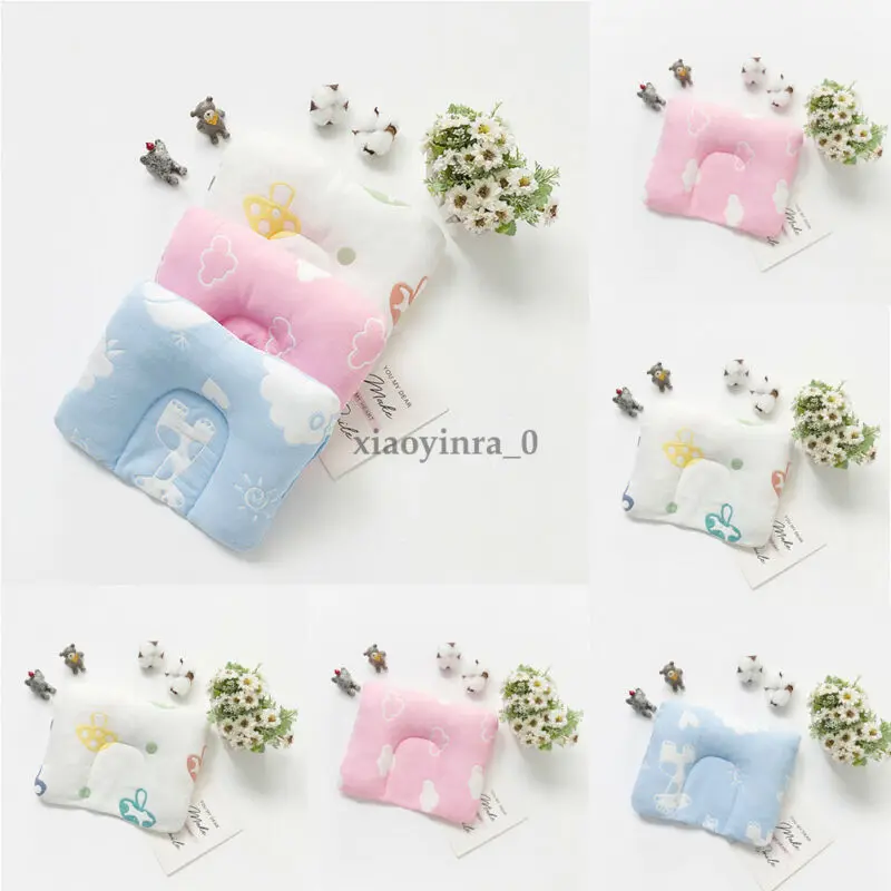 Мягкая хлопковая подушка для младенцев не скатывается плоская удобная