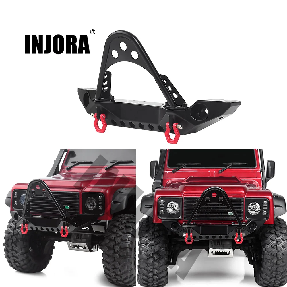 Металлический черный Передний бампер с светильник кой для 1/10 RC Crawler Car Traxxas TRX-4 Axial