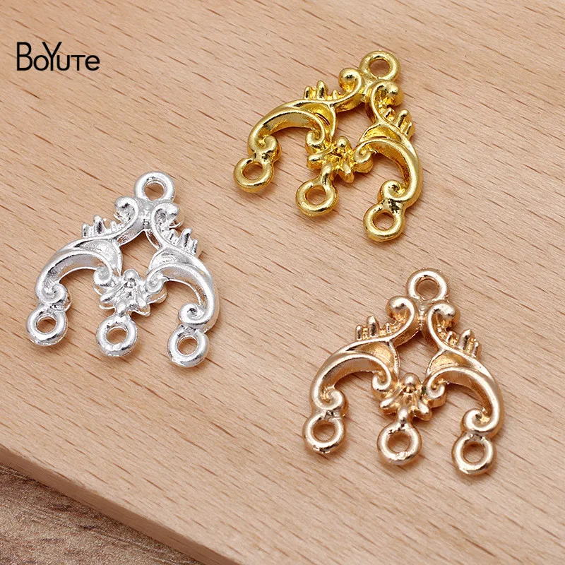 

BoYuTe (50 шт./лот) 19*31 мм пористый металлический сплав в форме цветка, соединительные аксессуары «сделай сам», ювелирные материалы ручной работы...