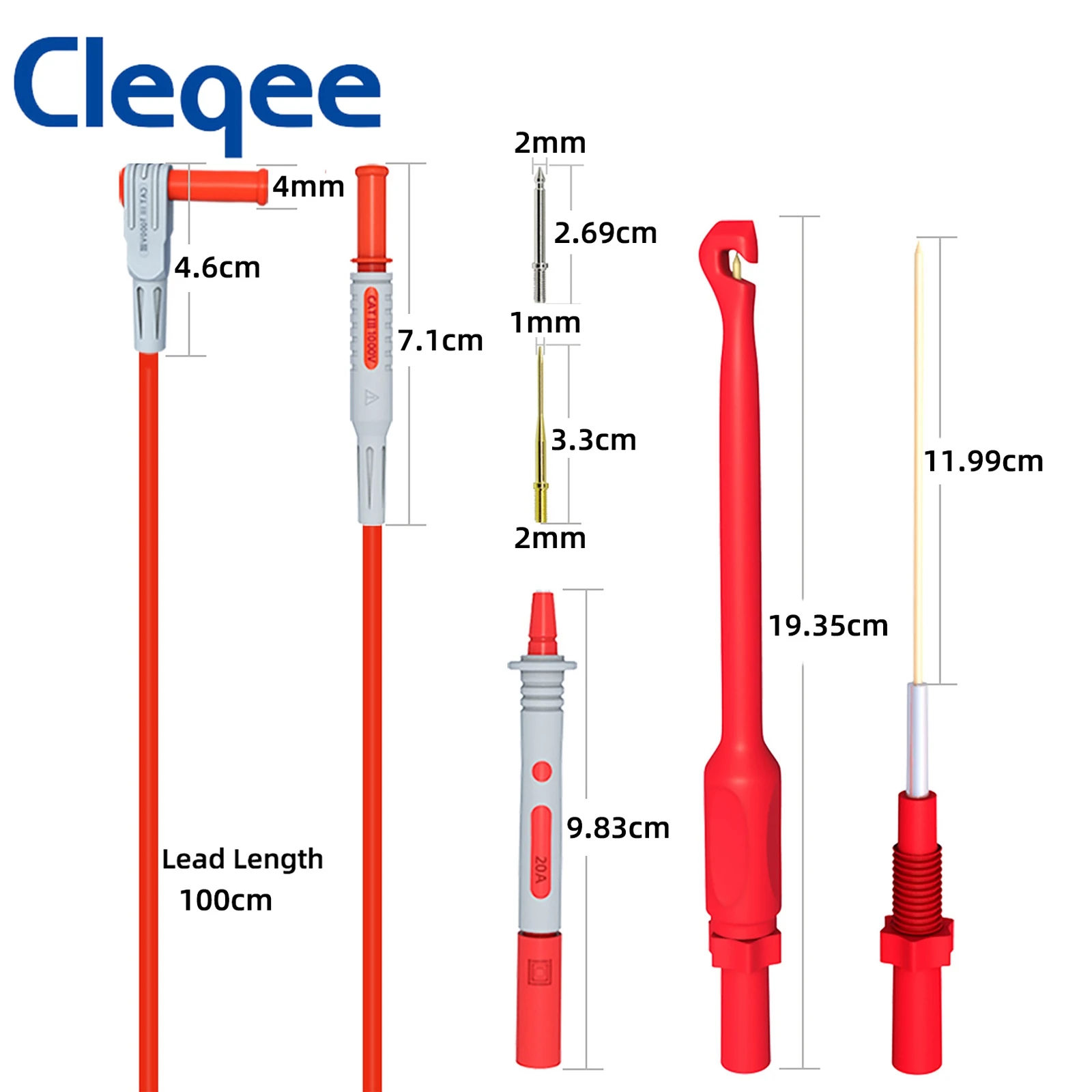 Мультиметр Cleqee P1033B комплект измерительных щупов с 4 мм банановыми разъемами щупы