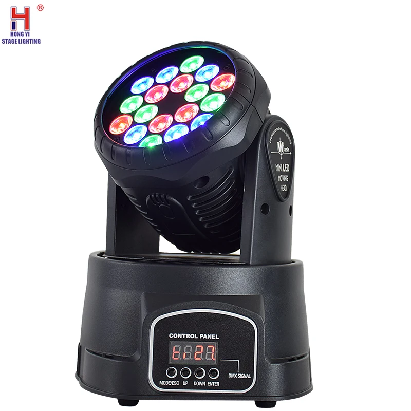 18x3 Вт RGB светодиодный мини-светильник, светодиодный светильник с подвижной головкой, точечный светильник, Dj, дискотека, клуб, вечерние, свадебные, сценический светильник, ing