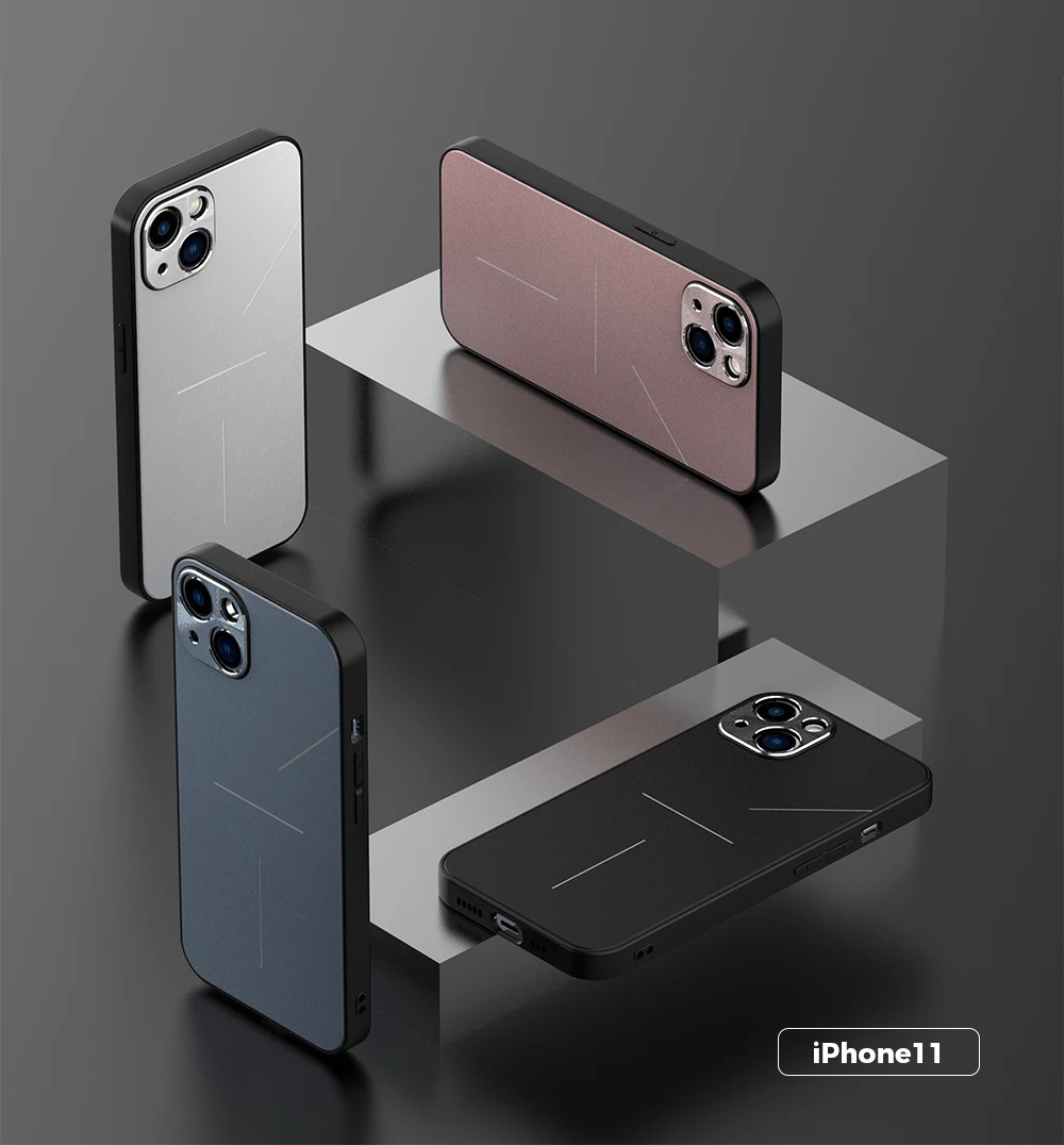 

Fashion jianyue phone case For iPhone 13 12 11 Pro MAX 13 12 mini Aluminum alloy backboard +TPU anti-fall iphone 11 promax case