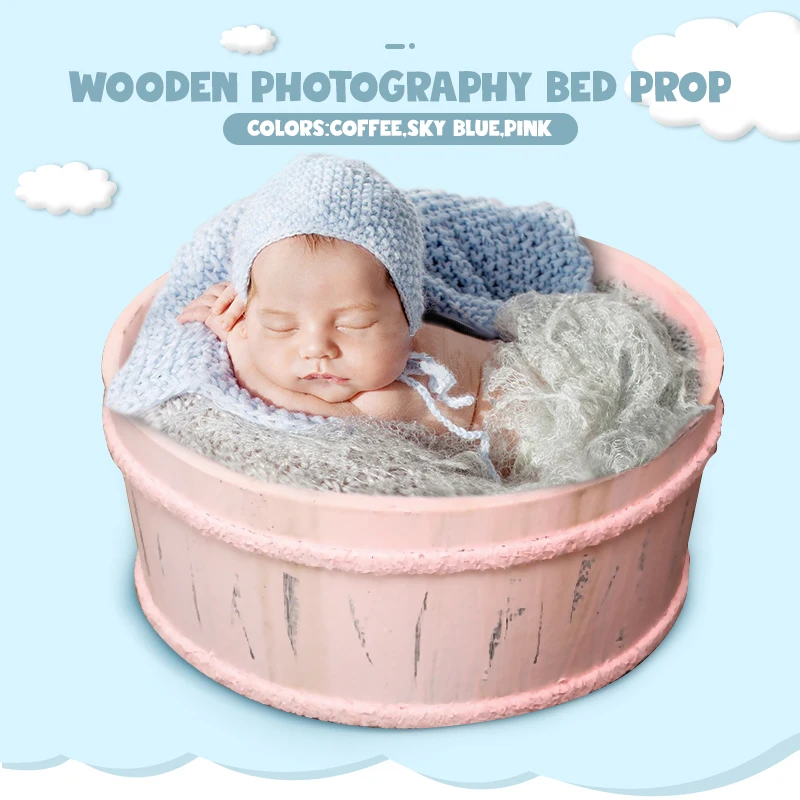 3 Colors Newborn Wood Props Posing Baskets For Photography Props Baby Photography Baby Posing Shoot Vintage Newborn Prop