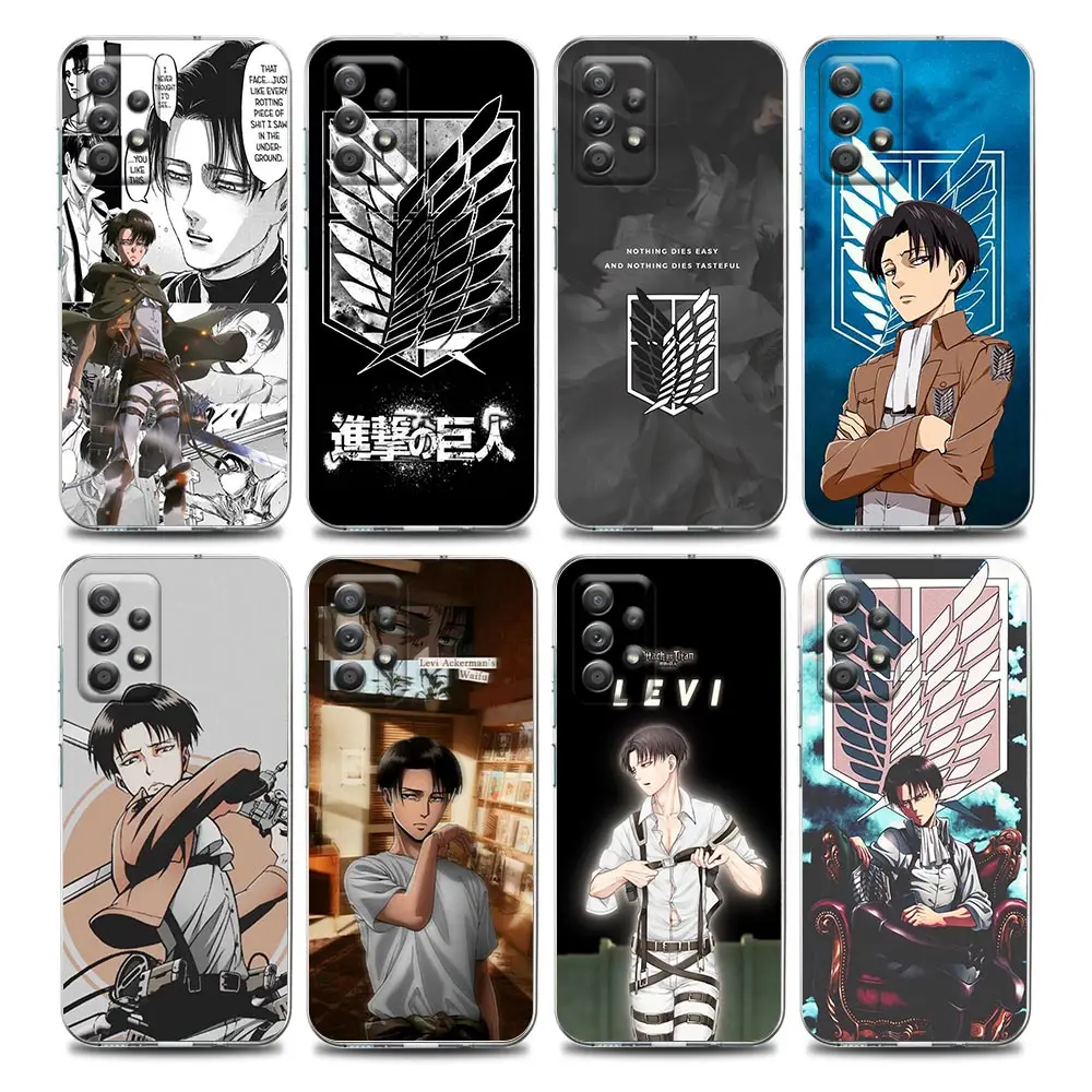 

Levi Ackerman Face Shingeki no Clear Phone Case for Samsung A01 A02s A11 A12 A21 S A31 A41 A32 A51 A71 A42 A52 A72 Soft Silicon