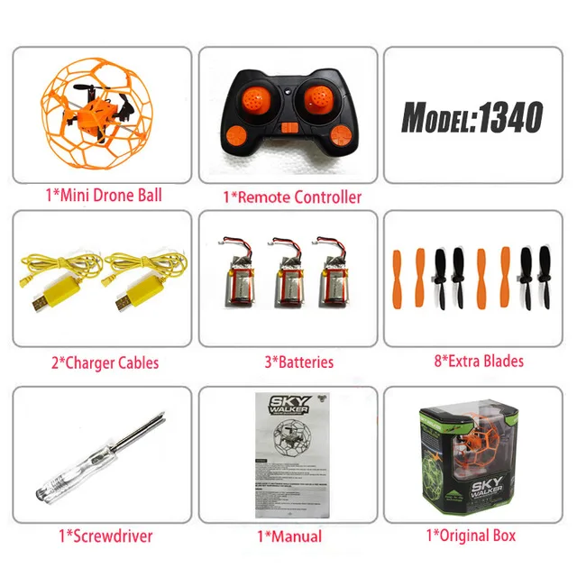 Orange O3 Мини-Дрон шаровидным 3D флип RC мяч RC дроны защитной оболочки 2,4 ГГц Rc Квадрокоптер с режимом headless игрушки с дистанционным управлением Защитная крышка - Цвет: Orange O3