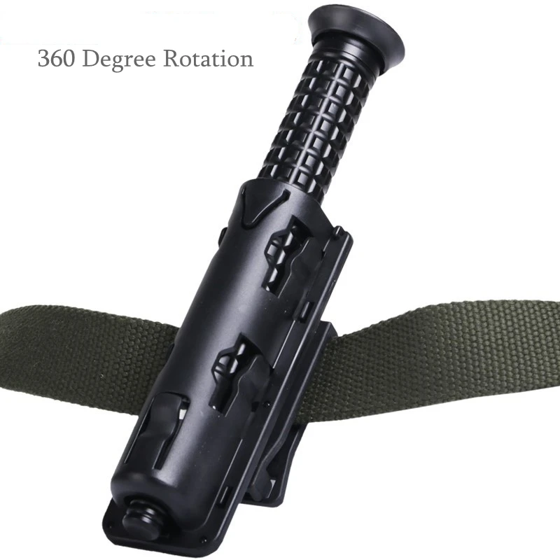

Military 360 Degree Rotation Baton Case Holster Expandable Tactical Flashlight Pouch Holder Defense Outdoor Hunting Accessories