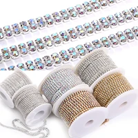 xichuan rhinestone chains 5 yard ss6 ss8 ss12 glasses ttrim chain ab crystal for cewing and needlework diy bride dresses fringe