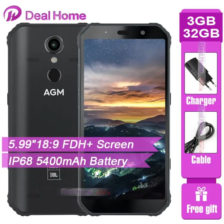 Смартфон AGM A9 IP68 экран 5 99 дюйма влагозащита на базе Android 8 1 аккумулятор 5400 мАч NFC OTG 4