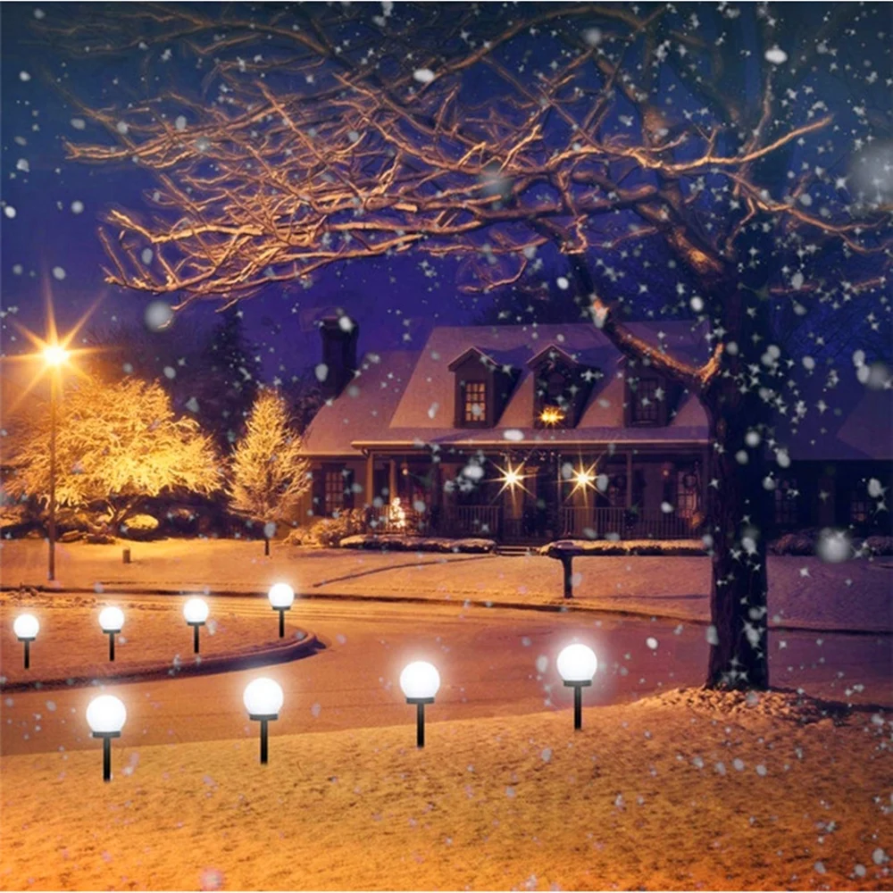 

LED Solar Light outdoors white round ball lawn lamp waterproof garden park villa path landscape decoration lighting lamp 1pc