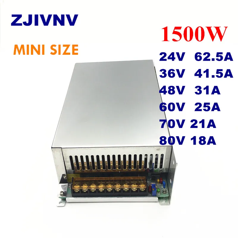 Импульсный источник питания AC-DC выход 24 В 36 48 50 60 в 70 80 постоянного тока 1500