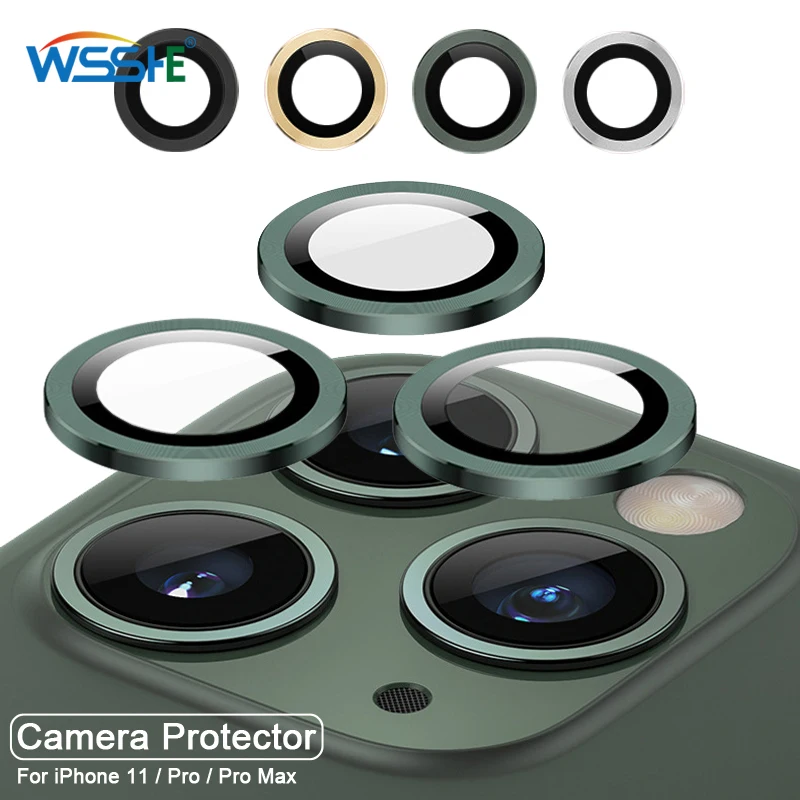 

For iPhone 11 Camera Lens Protector Glass For iPhone 11 Pro Max 8 Colors Metal ring Protective Glass Rear Len Protect Ring Cover