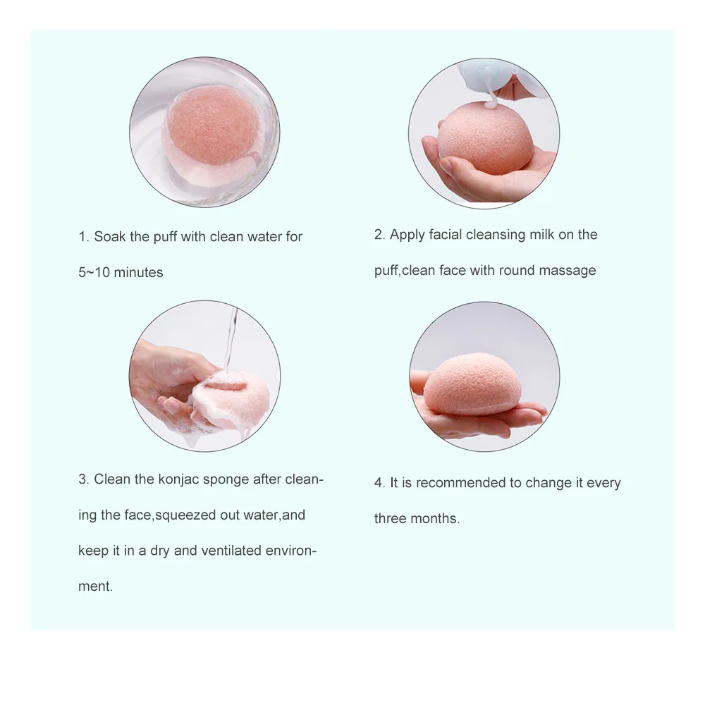 1 шт. очищающая губка для лица Konjac с бамбуковым углем | Красота и здоровье