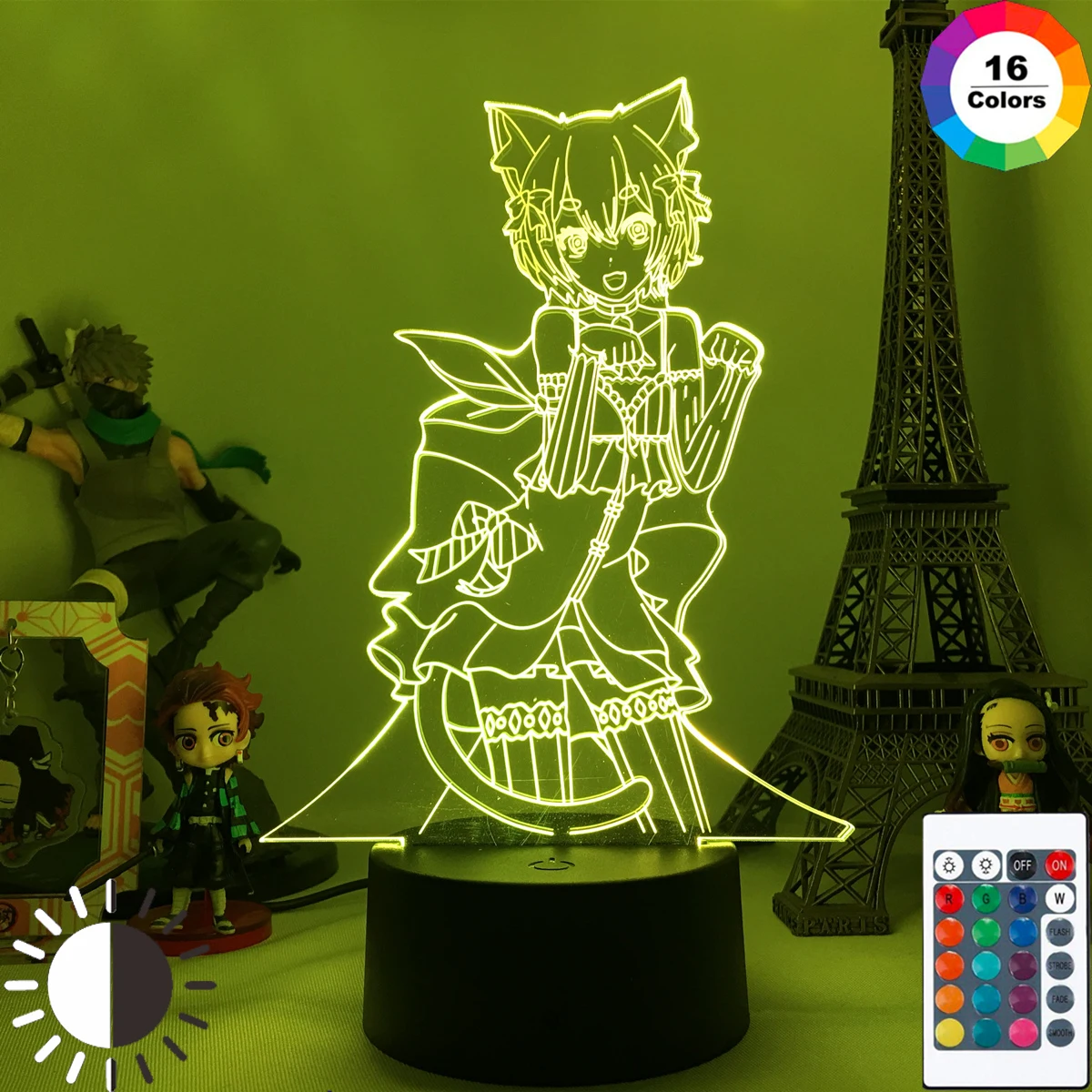 Аниме Rem Re ноль фигурка Ночной светильник Led сенсорный сенсор изменение цвета