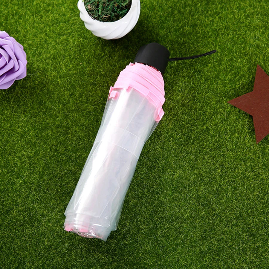 Портативный Зонт от дождя для женщин автоматический анти УФ прозрачный зонт