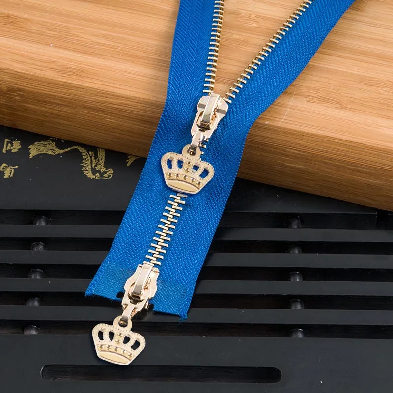 bluegold120cm 1 шт. 85 см 120 см 5# Корона металлическая молния экологически чистое открытое пальто куртки застежки-молнии для шитья одежды молнии DIY ремесло KY964 - Цвет: bluegold120cm